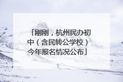 刚刚，杭州民办初中（含民转公学校）今年报名情况公布