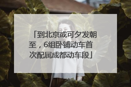 到北京或可夕发朝至，6组卧铺动车首次配属成都动车段