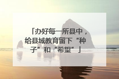 办好每一所县中，给县域教育留下“种子”和“希望”