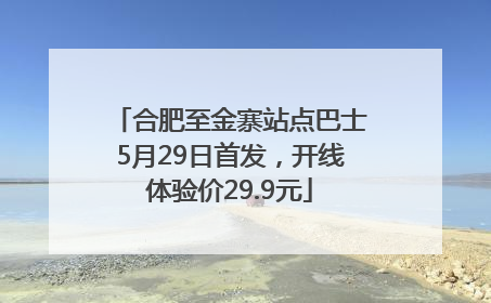 合肥至金寨站点巴士5月29日首发，开线体验价29.9元