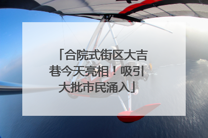 合院式街区大吉巷今天亮相！吸引大批市民涌入