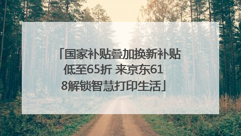 国家补贴叠加换新补贴低至65折 来京东618解锁智慧打印生活