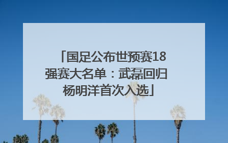 国足公布世预赛18强赛大名单：武磊回归 杨明洋首次入选