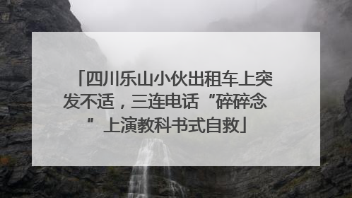 四川乐山小伙出租车上突发不适，三连电话“碎碎念”上演教科书式自救
