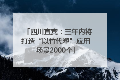 四川宜宾：三年内将打造“以竹代塑”应用场景2000个