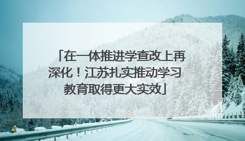 在一体推进学查改上再深化！江苏扎实推动学习教育取得更大实效