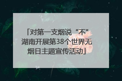 对第一支烟说“不” 湖南开展第38个世界无烟日主题宣传活动