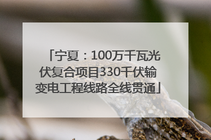 宁夏：100万千瓦光伏复合项目330千伏输变电工程线路全线贯通