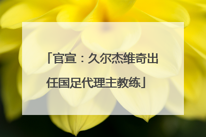 官宣：久尔杰维奇出任国足代理主教练