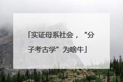实证母系社会，“分子考古学”为啥牛