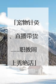 宠物针灸、直播带货……职教周上秀绝活