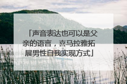 声音表达也可以是父亲的语言，喜马拉雅拓展男性自我实现方式