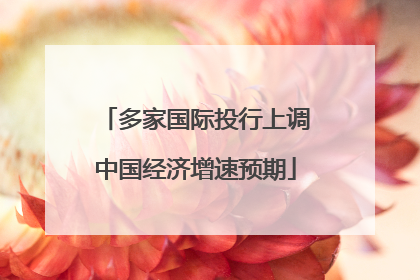 多家国际投行上调中国经济增速预期