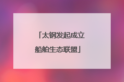 太钢发起成立船舶生态联盟