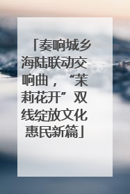 奏响城乡海陆联动交响曲，“茉莉花开”双线绽放文化惠民新篇