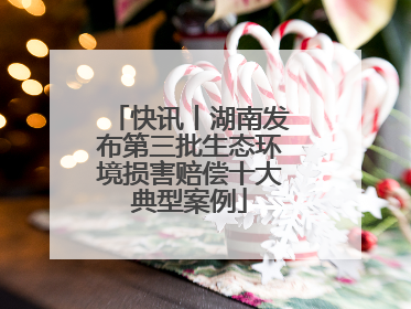 快讯丨湖南发布第三批生态环境损害赔偿十大典型案例