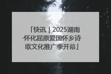 快讯｜2025湖南·怀化屈原爱国怀乡诗歌文化推广季开幕