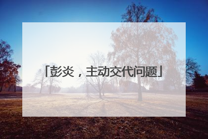 彭炎，主动交代问题