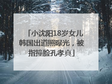 小沈阳18岁女儿韩国出道照曝光，被指撞脸孔孝真