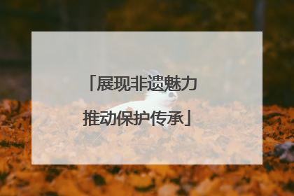 展现非遗魅力 推动保护传承