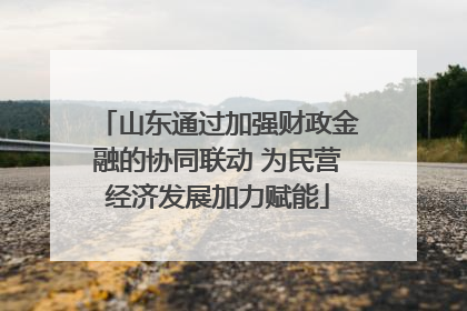 山东通过加强财政金融的协同联动 为民营经济发展加力赋能