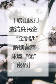 崂山区打造清廉民企“金钥匙” 解锁营商环境“优”密码