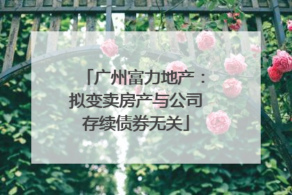 广州富力地产：拟变卖房产与公司存续债券无关