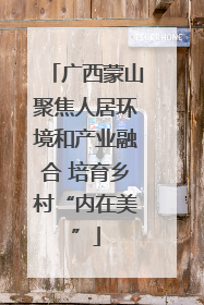 广西蒙山聚焦人居环境和产业融合 培育乡村“内在美”