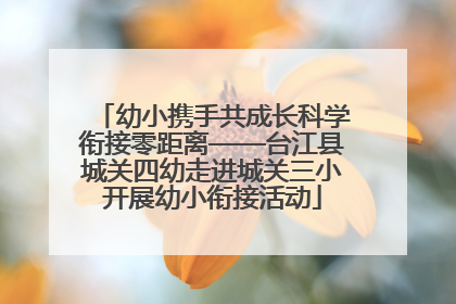 幼小携手共成长科学衔接零距离——台江县城关四幼走进城关三小开展幼小衔接活动
