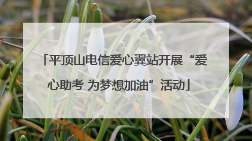 平顶山电信爱心翼站开展“爱心助考 为梦想加油”活动