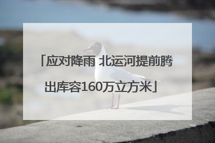 应对降雨 北运河提前腾出库容160万立方米
