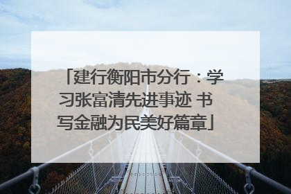 建行衡阳市分行：学习张富清先进事迹 书写金融为民美好篇章