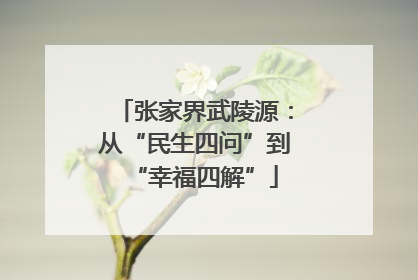 张家界武陵源：从“民生四问”到“幸福四解”