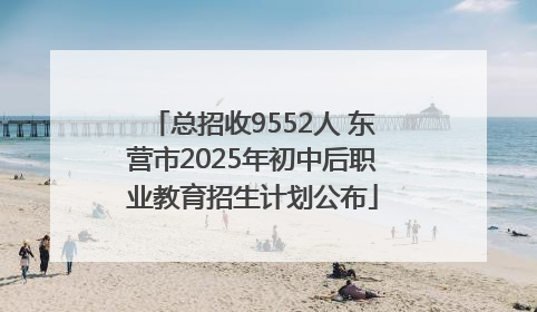 总招收9552人 东营市2025年初中后职业教育招生计划公布