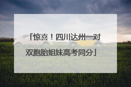 惊喜！四川达州一对双胞胎姐妹高考同分