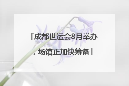 成都世运会8月举办，场馆正加快筹备