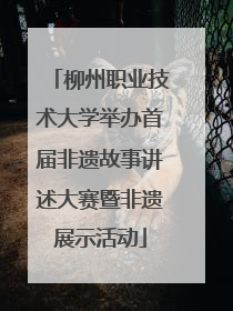 柳州职业技术大学举办首届非遗故事讲述大赛暨非遗展示活动