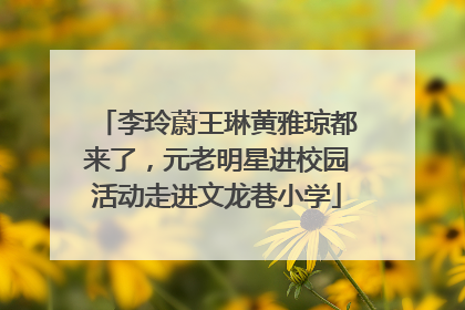 李玲蔚王琳黄雅琼都来了，元老明星进校园活动走进文龙巷小学