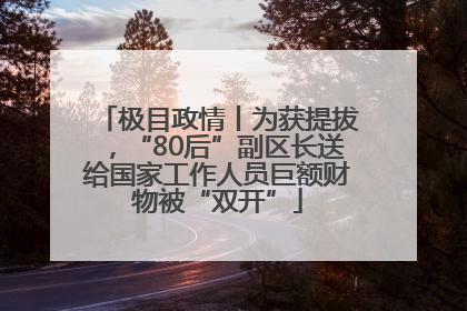极目政情丨为获提拔，“80后”副区长送给国家工作人员巨额财物被“双开”
