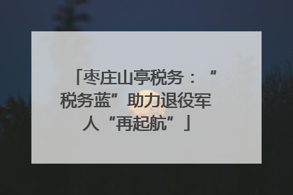 枣庄山亭税务：“税务蓝”助力退役军人“再起航”