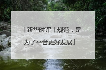 新华时评丨规范，是为了平台更好发展