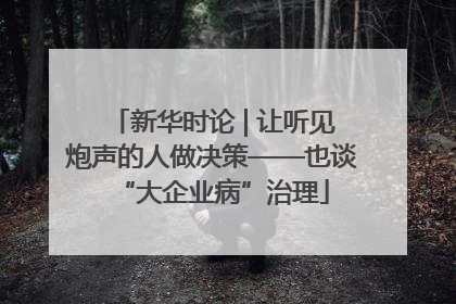 新华时论 | 让听见炮声的人做决策——也谈“大企业病”治理
