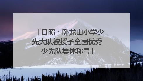 日照：卧龙山小学少先大队被授予全国优秀少先队集体称号