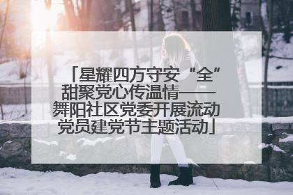 星耀四方守安“全” 甜聚党心传温情——舞阳社区党委开展流动党员建党节主题活动