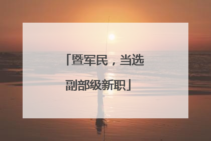 暨军民，当选副部级新职