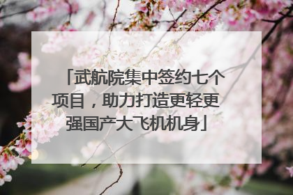 武航院集中签约七个项目，助力打造更轻更强国产大飞机机身
