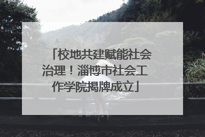 校地共建赋能社会治理！淄博市社会工作学院揭牌成立