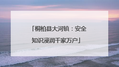 桐柏县大河镇：安全知识浸润千家万户