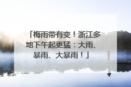 梅雨带有变！浙江多地下午起更猛：大雨、暴雨、大暴雨！