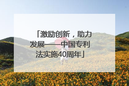 激励创新，助力发展——中国专利法实施40周年